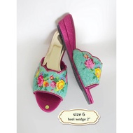 Size 6/ Eur 37/ 24cm: Peranakan Nyonya Open Toe Beaded Slippers (Kasut Manek)