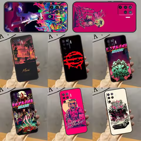 Game Hotline Miami Phone Case For Oppo A94 A74 A54 A15 A18 A38 A58 A78 A98 A40 A60 A80 A16 A76 A96 A