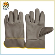 SUERHD Labor Gloves, Thick Wear Resistant Welding Gloves,  Cowhide Security Protection Short Safety 
