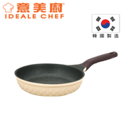 意美廚 - 韓國製 CRYSTAL II 鋼化鑄鋁鈦塗層易潔單柄煎鍋 20cm - 米黃色 (IC17620F)