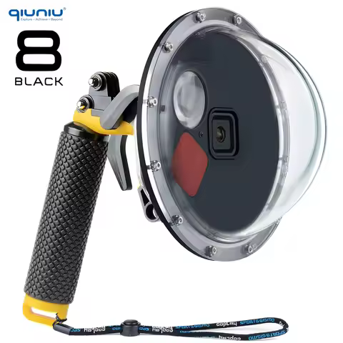 QIUNIU 45m Underwater Filter Switchable Dome Port Waterproof Dive Case Trigger Grip for GoPro Hero 8