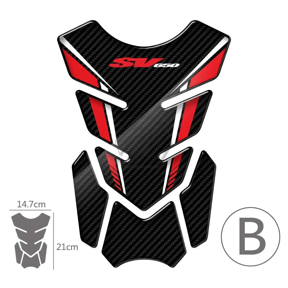 For Suzuki SV650 SV650S SV650X 3D Carbon-look Motorcycle Tank Pad Protector