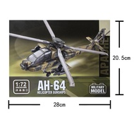 1:72 Scale Toy Planes US Apache Armed Helicopter AH64 ABS DieCast Aircraft Model Building Blocks Toy