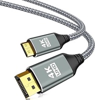 4K DisplayPort to Mini HDMI Cord 10Feet, DP to Mini HDMI Uni-Directional Cable, Supports 4K@30Hz, 2K