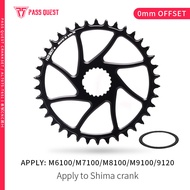 PASS QUEST Chainring SHIMANO deore M6100 slx M7100 M8100 xtr M9100 Direct Mount Crank 0mm offset Narrow Wide Chain ring ROUND black and Silver