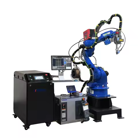 Robotic Arm Fiber Laser Welding Machine Yaskawa Robot Welder with Dual Wire Feeding and Safety Alarm