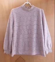 韓國Kkam Juu喱士花邊襯衫（粉紫色）