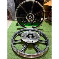 KAWASAKI SPORT RIM GTO K2 7L 7 BATANG 1.4 1.6 17INCH BLACK FULL COP SIAP FRONT DISC BEARING BUSH CUS