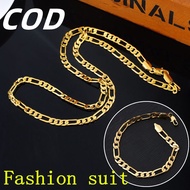 COD PAWNABLE Original 18k Saudi Gold Bracelet Gold Men's Bracelet Pure 18K Saudi Gold pawnable Necklace sale for men cold wind exagg erated mix and match clavicle chain necklace gold for men