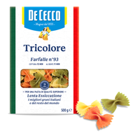 DE CECCO - 意大利DE CECCO Tricolore Farfalle三色蝴蝶粉n.93 500g #45932 Durum wheat semolina pasta w/ tomato 