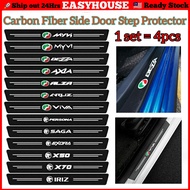 🔥LOCAL SELLER🔥 Carbon Fiber [4pc/set] Side Door Step Protector DIY Stiker Protector Pelindung Tepi Pintu Kereta Pijak Kaki Perodua Alza Axia Aruz Myvi Bezza Proton X50 X70 Persona Exora Saga Iriz