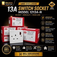 [READY STOCK] [SIRIM] UMS 1213A-N SWITCH SOCKET NEON / 13A 1 GANG SWITCH SOCKET WITH NEON