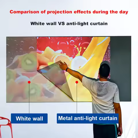 Portable Projector Screen High Brightness 16:9 Metal Anti Light Curtain 84 100 120 133 150 Inches Ho