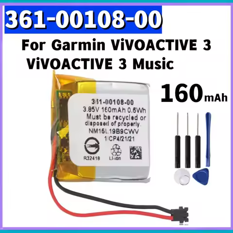 361-00108-00 Replacement Battery For Garmin ViVOACTIVE 3 Music Watch Li-po NL28LL31B03OC + Free Tool