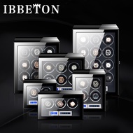 IBBETON Fingerprint Unlock Watch Winder Luxury Brand 4 6 9 12 24 Automatic Watches Boxes With LCD Touch Screen Wooden Watch Storage Safe Box