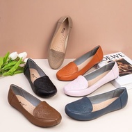 Printed Genuine Leather Flat Toe Doll Shoes H177