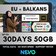 【Europe + Balkans eSIM】【✅Unlimited Data + Hotspot】Europe eSIM Balkan eSIM North Macedonia Bosnia eSI