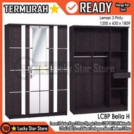 GANTUNGAN [Instant] Olympic Gstar LCBP BELLA H 3-Door Wooden Wardrobe Wadrobe Clothes 120x43x180.9 c
