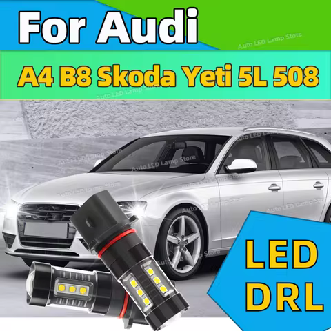 12V PSX26W P13W Canbus LED Bulbs Daytime Running Light 6000K White DRL Car Lamp For Audi A4 B8 Skoda
