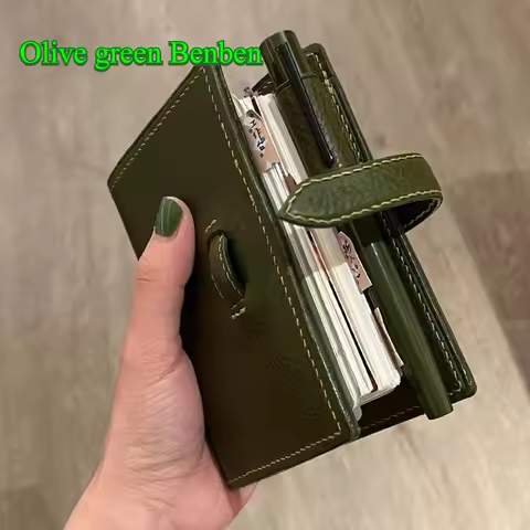 Olive green m5 loose-leaf ledger journal schedule diary pocket book ins scrapbook