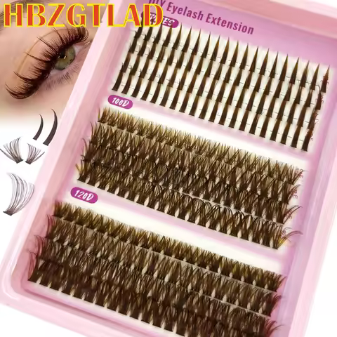 HBZGTLAD Spikes 40P-120P Brown eyelash clusters naturally 240 clusters faux cils eyelash extensions 