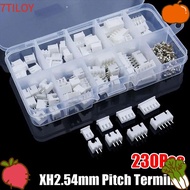 7TILOYSHOP 230Pcs 2.54mm Pitch Terminal, Housing Kit XH2.54 Pin Connector, Male And Female 2p 3p 4p 