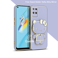 Soft Case Oppo A54 Casing Silikon Dudukan Lipat Mirror Luxury Plating