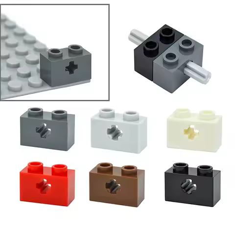 32064 31493 30pcs Brick 1X2 Cross Hole DIY high-tech Changeover Catch block Compatible With Assemble