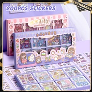 200PCS/set Kawaii PET Washi Stickers Scrapbooking DIY Journal Diary Decorative Stickers 200张不重复可爱手帐防