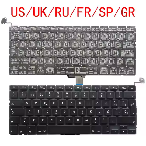 New US UK RU SP FR GR Spain French Germany Replacement Keyboard For Macbook Pro 13" A1278 2009-2012 
