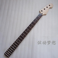 คอกีตาร์สี่เบสไฟฟ้าสาที่จับเบสอุปกรณ์เครื่องดีดไม้ชิงชันคอกีตาร์ DIY