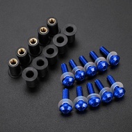 10PCS M5 Motorcycle Windscreen Windshield Bolt Screws Nut Fastener For Yamaha YZF R1 R6 R7 600R 750R
