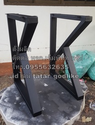 Iron-DIY ขาโต๊ะเหล็ก ขาเหล็กทำโต๊ะ 1คู่ IR-60 Model-K สีดำด้าน ขาโต๊ะทำงาน โต๊ะเกมส์ โต๊ะกินข้าว โต๊