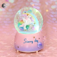 (1 Cái) Quả Cầu Pha Lê Kỳ Lân Quả Cầu Pha Lê Kỳ Lân Đèn Lồng Tuyết Phát Sáng Xoay Hộp Nhạc Quà Tặng 