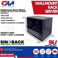 FREE SHIPPING - Wallmount Rack Server 9U, Single Door Server Rack 9U