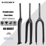 Vitchey Full carbon UD 100mm quick release fork Mountain bike disc brake fork 26/27.5/29"  Fork,Stra