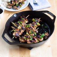 美國LODGE 美國製雙耳圓形鑄鐵橫紋煎烤鍋-27cm L8GPL