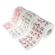 OBANGONG 3 Rolls of Merry Christmas Santa Claus Toilet Paper Tissue Napkin Prank Fun Birthday Party Novelty Gift Idea[PRE-ORDER]