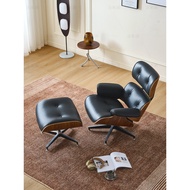 Eames Lounge Chair, Light Luxury Italian Original Version, High-End Leather Designer Recliner & Exec