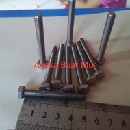 BAUT HEXAGONAL STAINLESS M12 X 50mm atau Baut 17 Panjang 5cm