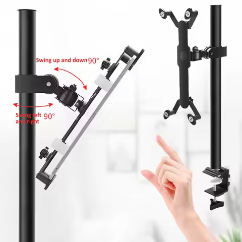 360° Rotation Wall Mount Tablet Stand Aluminum Alloy Wall Hang Bracket Holder for iPhone iPad Xiaomi