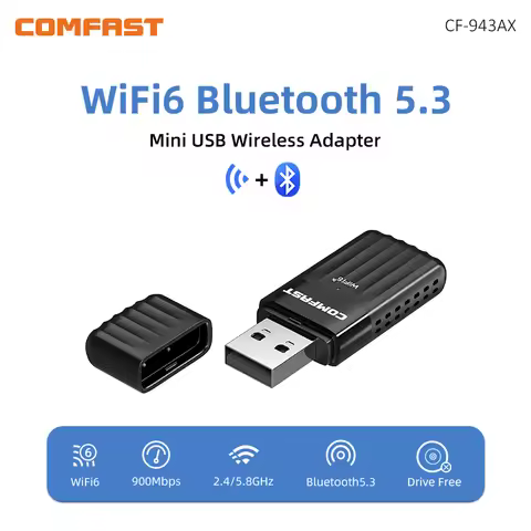 Comfast 900Mbps Bluetooth WiFi 6 USB Adapter AX900 BT5.3 2.4G/5Ghz Wireless Adaptador Free Drive Wi-