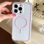 Magnetic 2 ni 1 Soft Phone Case For iPhone 16ProMax 16Plus 16 15 14 13 12 11 Shockproof Protect Casi