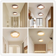 Eye Protection Aisle Light, Japanese Retro Walnut Ceiling Light, Modern Minimalist Circular Ceiling 