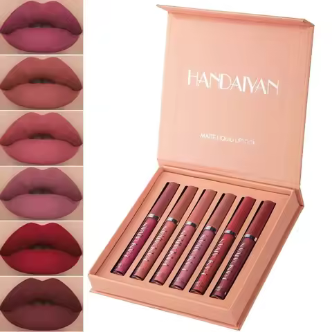 HANDAIYAN 1/6 PCS Lipstick Set Make-up for Women Non Stick Cup Waterproof Long Lasting Cosmetics Kor