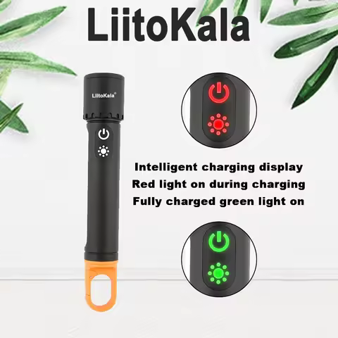 LiitoKala LF-X725 Rechargeable Multifunctional Outdoor Telescopic Zoom Flashlight with Side Lamp
