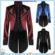 Men Victorian Medieval Coat Punk Tuxedo Halloween Cosplay Costume Tailcoat Gothic Steampunk Trench F
