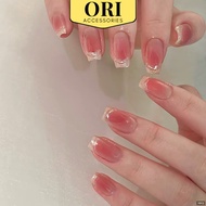 Pieceg Fake Hand Nail Box Long Style Red Brown 3D Pattern Fashion ORI ACCESSORIES Y913