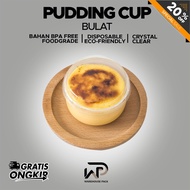 [ 10 PCS ] Round Pudding Cup + Lid | Round Pudding Cup Glass | Mika Pudding Cup Jelly Glass | PUDDIN