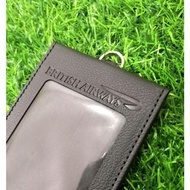 2 Sided ID Card Holder BRITISH AIRWAYS Magnetic Lock PU Leather 4 Slots